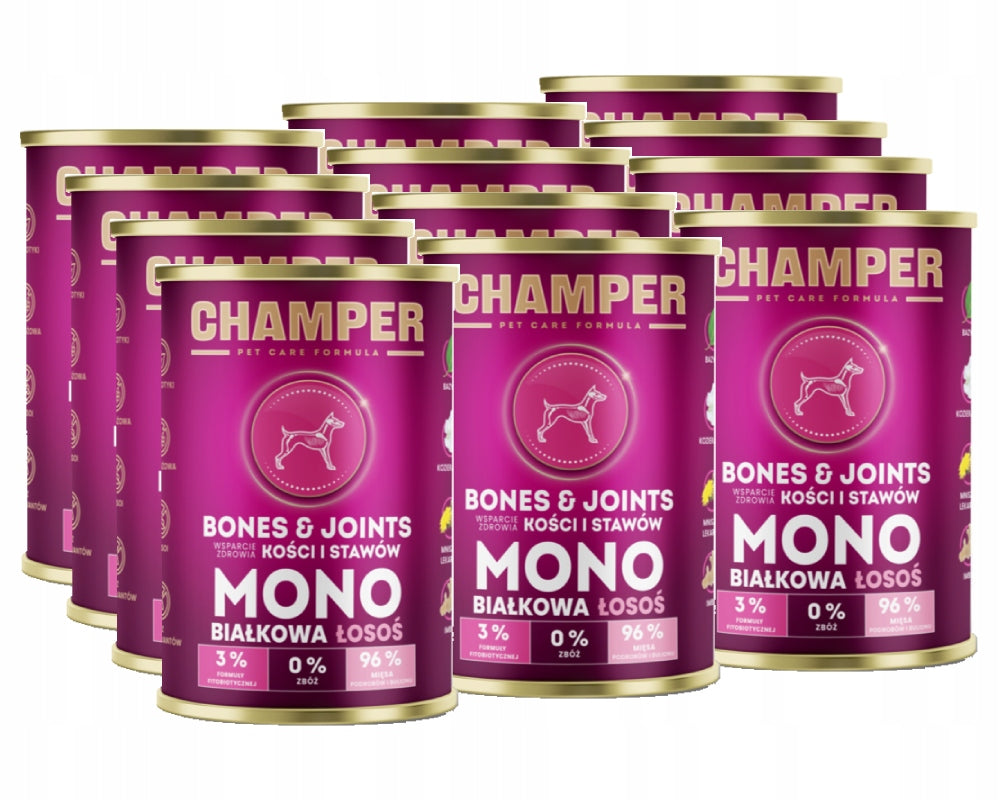 CHAMPER Bones&Joints Monobiałkowa Łosoś 400g karma mokra dla psów dorosłych