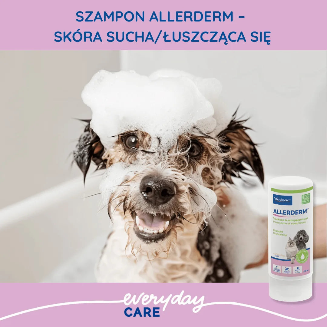VIRBAC Allerderm szampon dla suchej i łuszczącej się skóry psów i kotów 250 ml