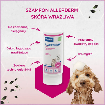 VIRBAC Allerderm szampon dla skóry wrażliwej psów i kotów 250 ml