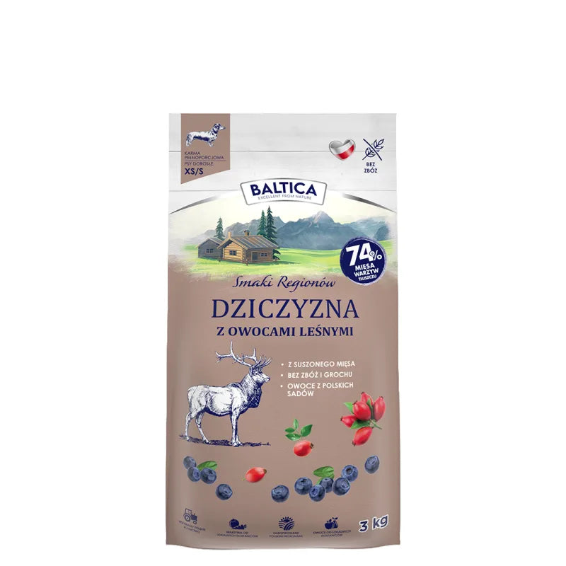 BALTICA Smaki Regionów Dziczyzna z owocami leśnymi XS/S 3kg