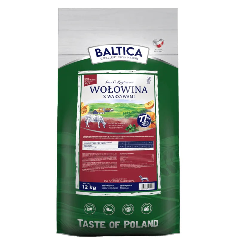 BALTICA Smaki Regionów Wołowina z warzywami XS/S 12kg