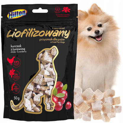 HILTON Liofilizowany przysmak z kurczakiem i żurawiną 50g dla psa