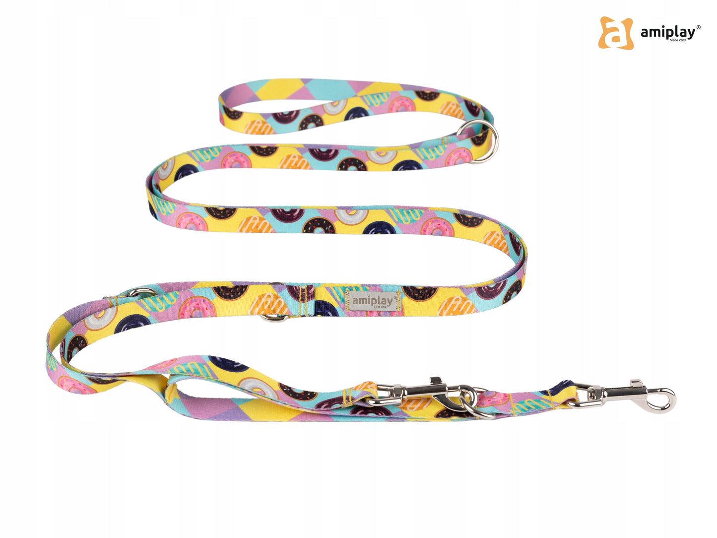 AMIPLAY Smycz regulowana 8in1 BeHappy L Donut