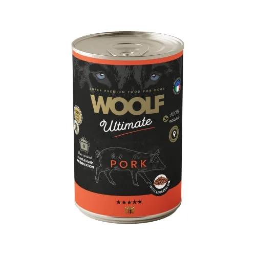 WOOLF Ultimate Dog Can Pork&Linseed Oil 400g karma mokra dla psa