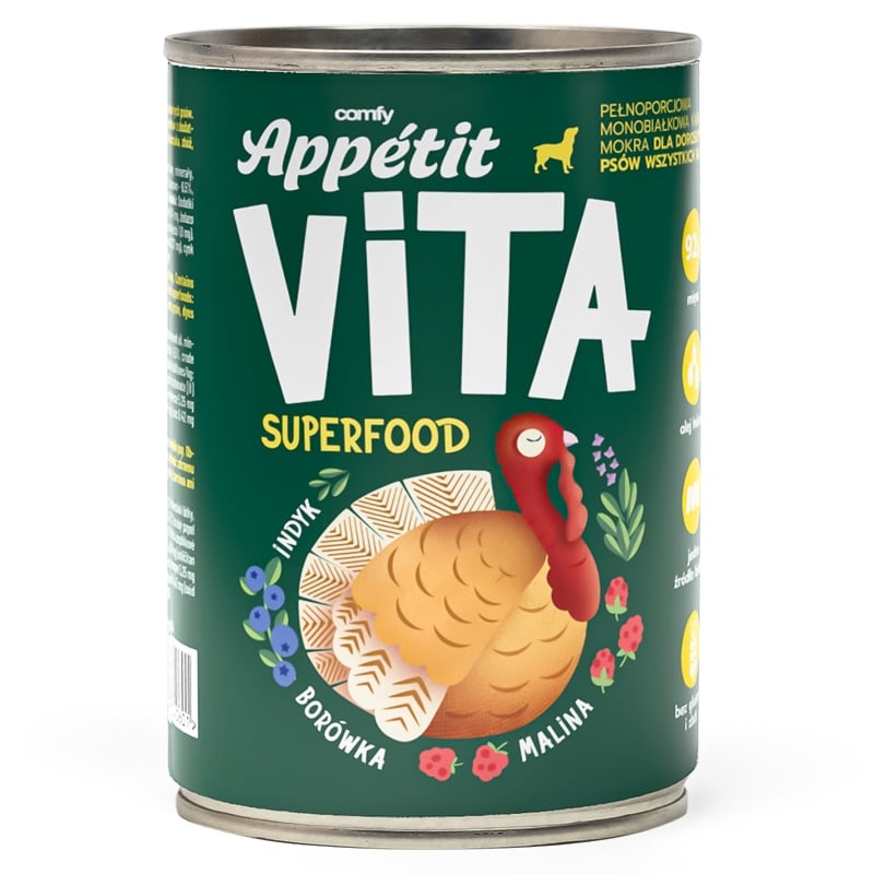 Comfy Appetit Vita Indyk 400g karma mokra dla psa