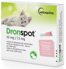 Vetoquinol Dronspot Pipety dla Małego Kota 0,5 kg - 2,5 kg 2 x 0,35 ml