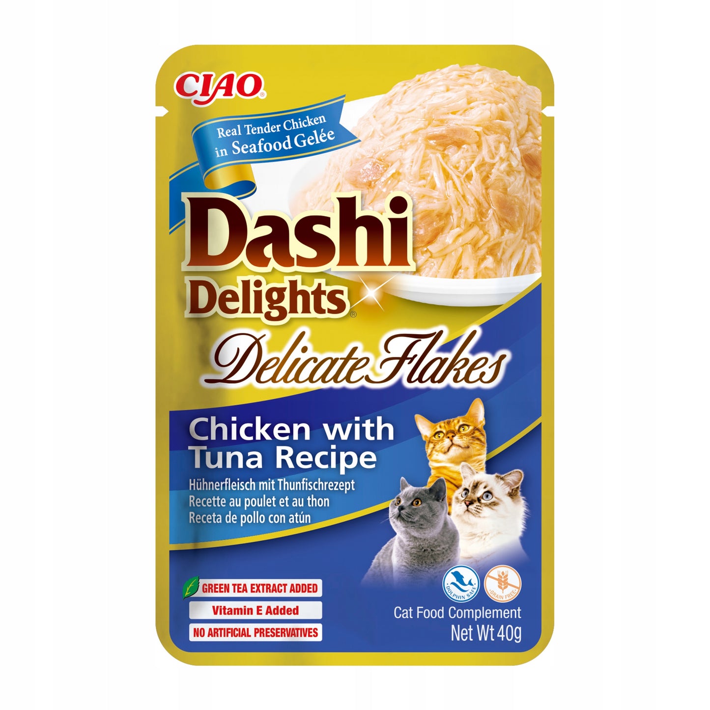 INABA CAT Dashi Delights Flakes Chicken Tuna 40g
