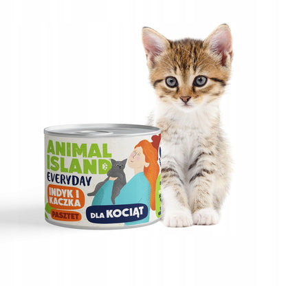 ANIMAL ISLAND Everyday Kocięta Indyk i Kaczka 185g karma mokra dla kociąt