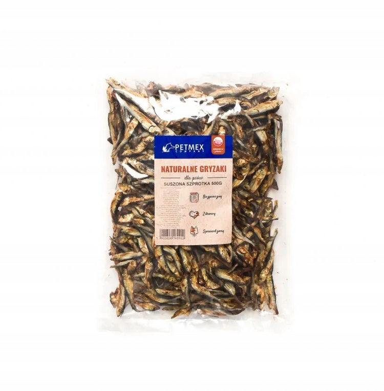 Petmex Szprotka Suszona Gryzak Naturalny dla Psa 500G