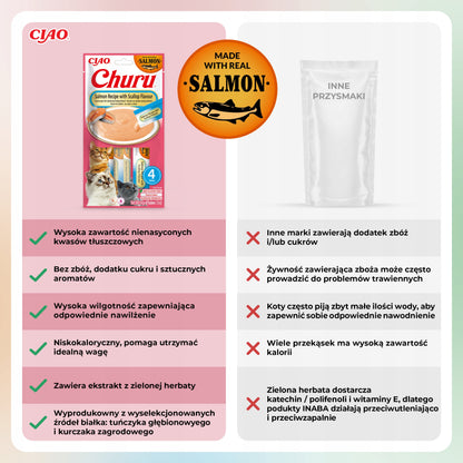 INABA CAT CHURU SALMON WITH SCALLOP 4x14g (56g)