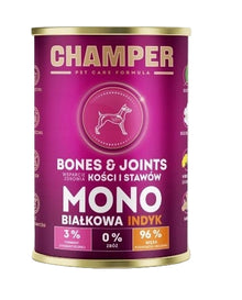 CHAMPER Bones&Joints Monobiałkowa Indyk 400g karma mokra dla psów dorosłych