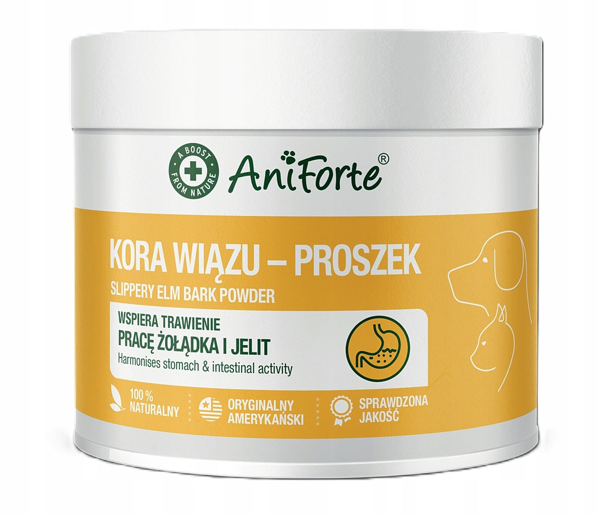 AniForte Kora Wiązu Śliskiego proszek pies kot trawienie jelita 100g