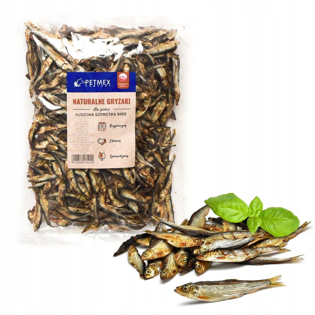 Petmex Szprotka Suszona Gryzak Naturalny dla Psa 500G