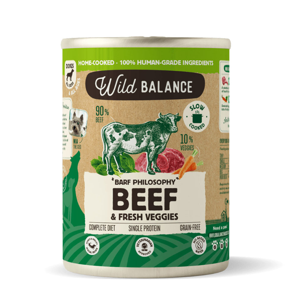 Wild Balance Mokra Karma Dla Psów Wszystkich Ras w Każdym Wieku Wołowina z Marchwią i Szpinakiem 400 g