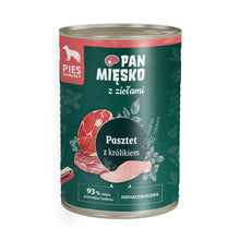 Pan Mięsko Mokra Karma Dla Dorosłych Psów Pasztet z Ziołami i Królikiem 400 g