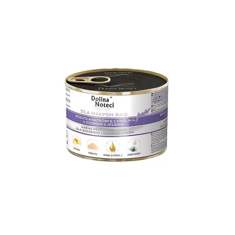 Dolina Noteci Premium Wątróbka z Królika z Ozorami z Jelenia Junior Małe Rasy 185 g