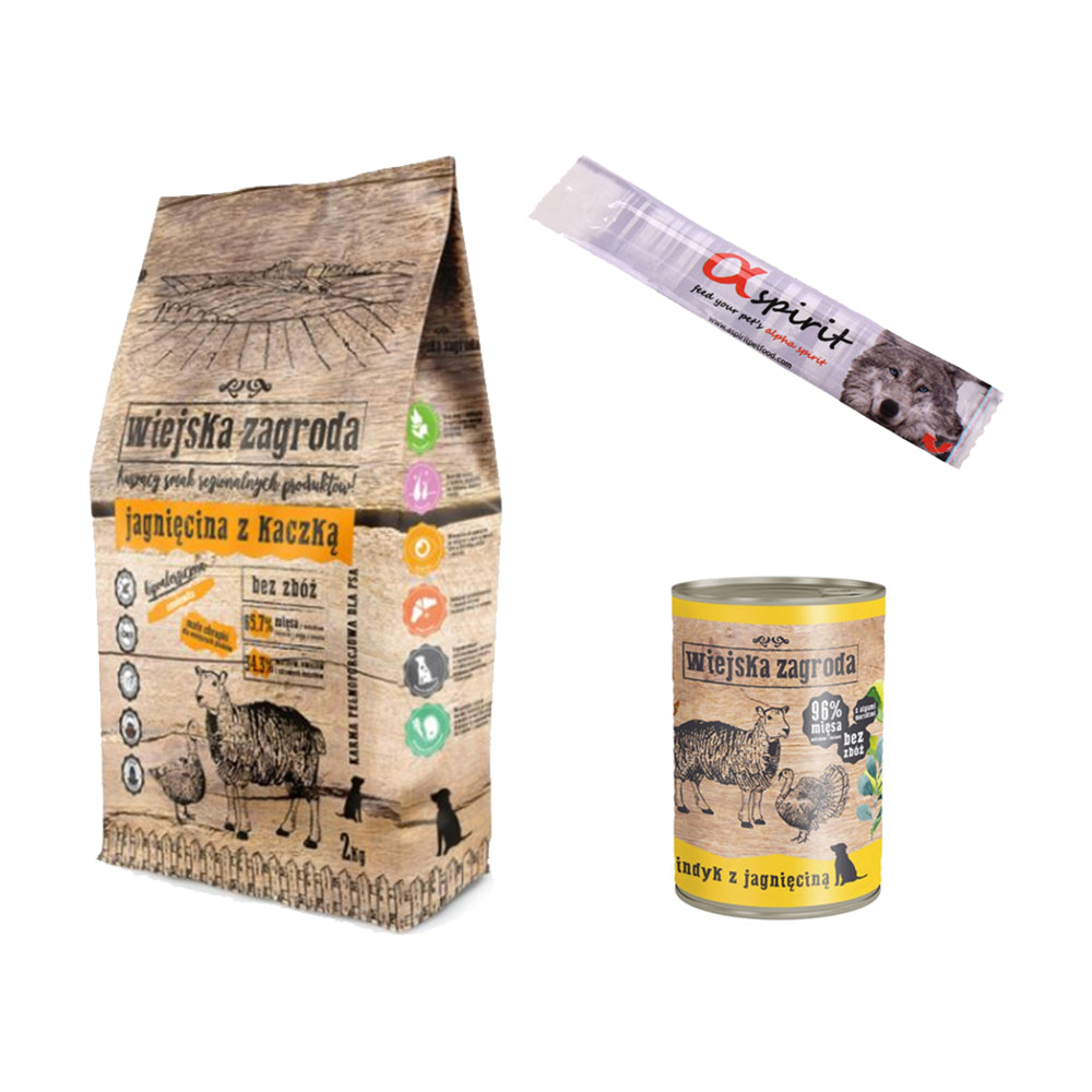 Pakiet Wiejska Zagroda Jagnięcina z Kaczką Mniejsze Rasy 2 kg + GRATISY!