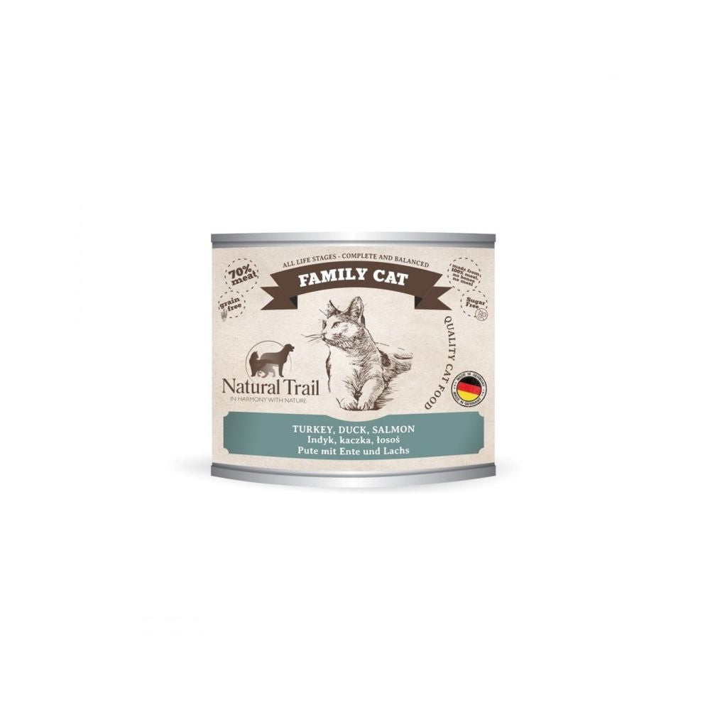 Natural Trail Family z Indykiem, Kaczką i Łososiem Bezzbożowa 200 g