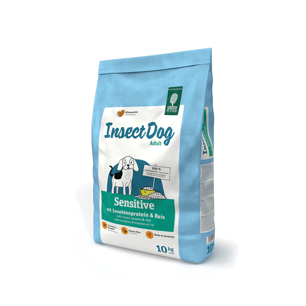 Green Petfood InsectDog Sensitive Sucha Karma Dla Psów Wrażliwych z Ryżem i Owadami 10 kg