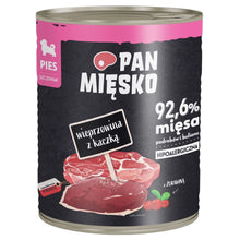 Pan Mięsko Wieprzowina z kaczką (szczeniak) 800g karma mokra dla szczeniąt