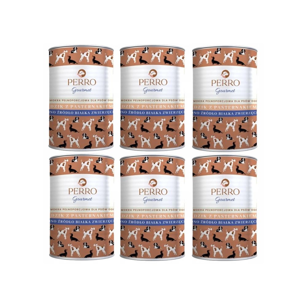 Pakiet PERRO Gourmet Dzik z pasternakiem 6x400g monobiałkowa karma dla dorosłych psów