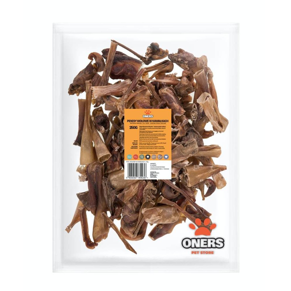 Oners Penis Wołowy w Kawałkach Przysmak Dla Psa 250 g
