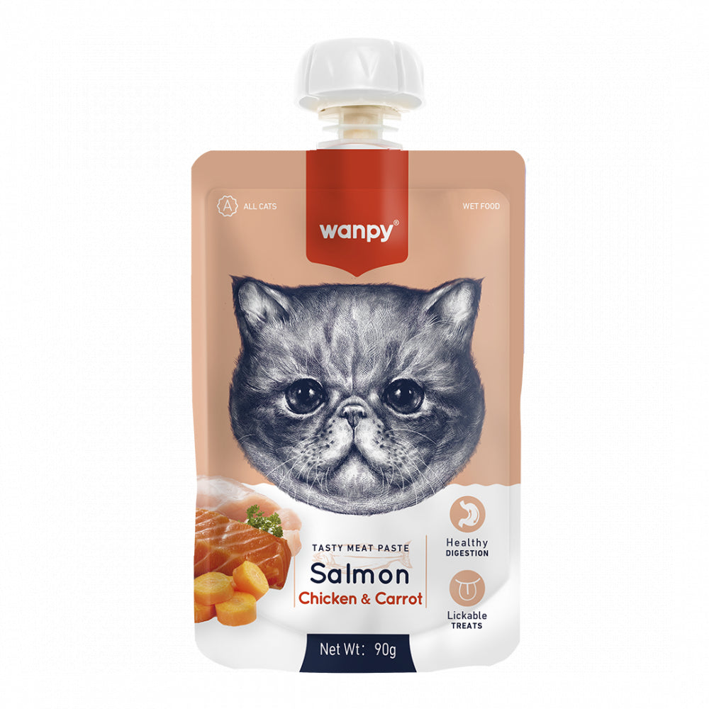 Wanpy Pasta Dla Kota Łosoś z Kurczakiem i Marchewką 90 g