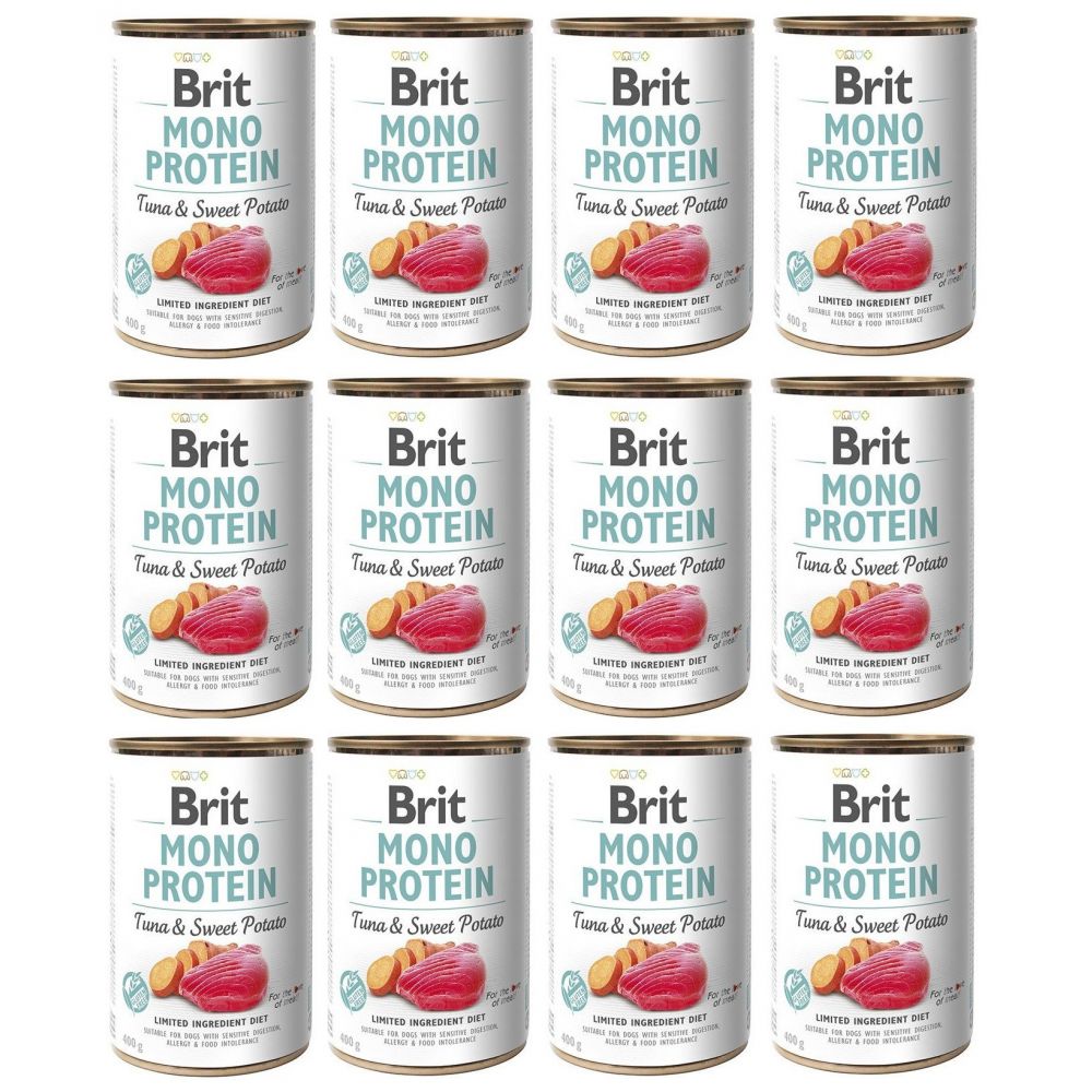 Pakiet Brit Mono Protein Tuna & Sweet Potato Tuńczyk Bataty Mokra Karma Dla Psa 12 x 400 g