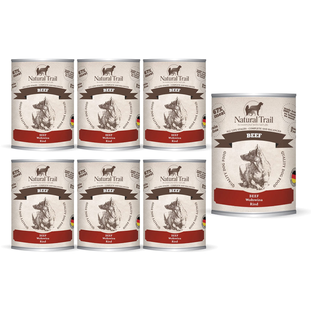 Natural Trail Wołowina Bezzbożowa Karma Dla Psa 6 x 400 g + 1 gratis