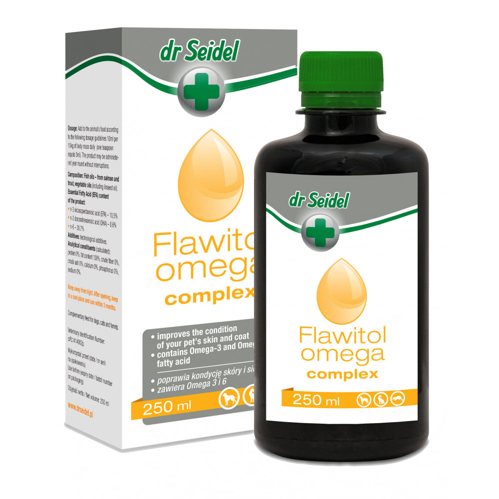 Dr Seidel Flawitol Omega Complex Zdrowa Skóra Piękna Sierść 250 ml