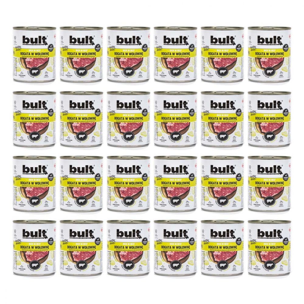 Pakiet Bult Karma Mokra Dla Dorosłych Psów Bogata w Wołowinę 24 x 800 g