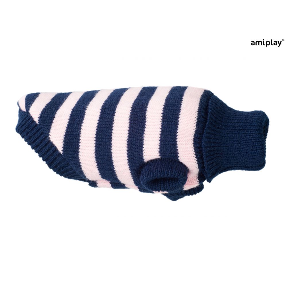 Amiplay Sweterek Dla Psa Glasgow w Różowe Paski 23 cm