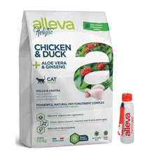 Pakiet Alleva Holistic Sucha Karma Dla Dorosłych Kotów Z Kurczakiem I Kaczką Z Dodatkiem Aloesu I Korzenia Żeń-szenia 10 kg + Bidon GRATIS!