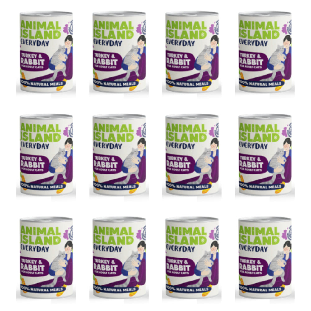 Pakiet Animal Island Mokra Karma Everyday Dla Kota Indyk z Królikiem 12 x 400 g