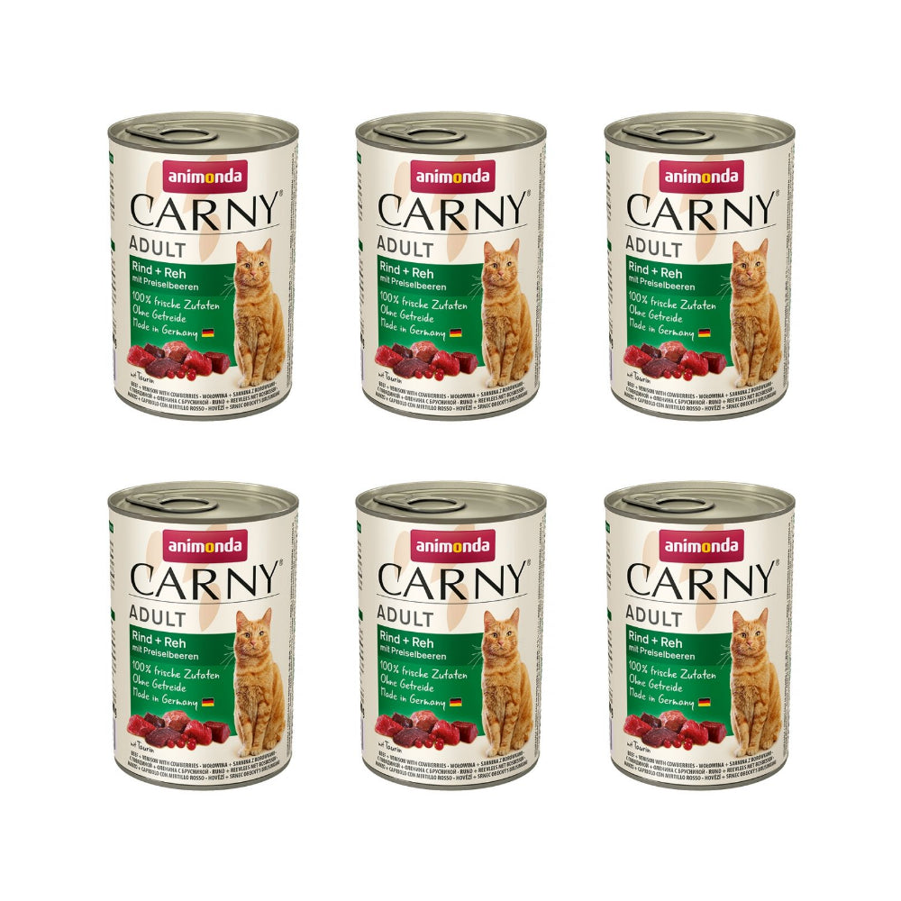 Pakiet Animonda Carny Wołowina, Sarnina, Borówki 6 x 400 g