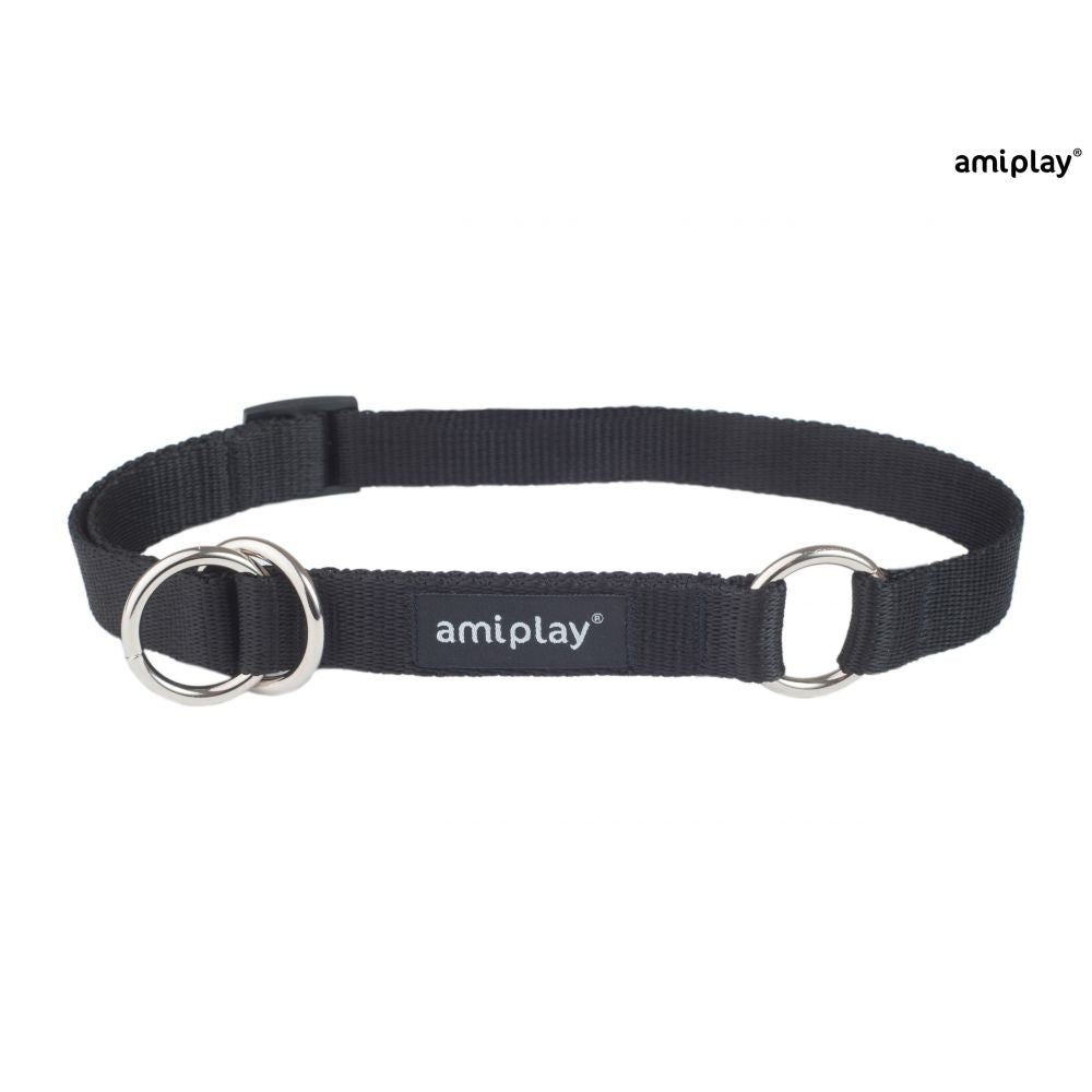 AmiPlay Obroża Półzaciskowa Basic Czarna Rozmiar XL