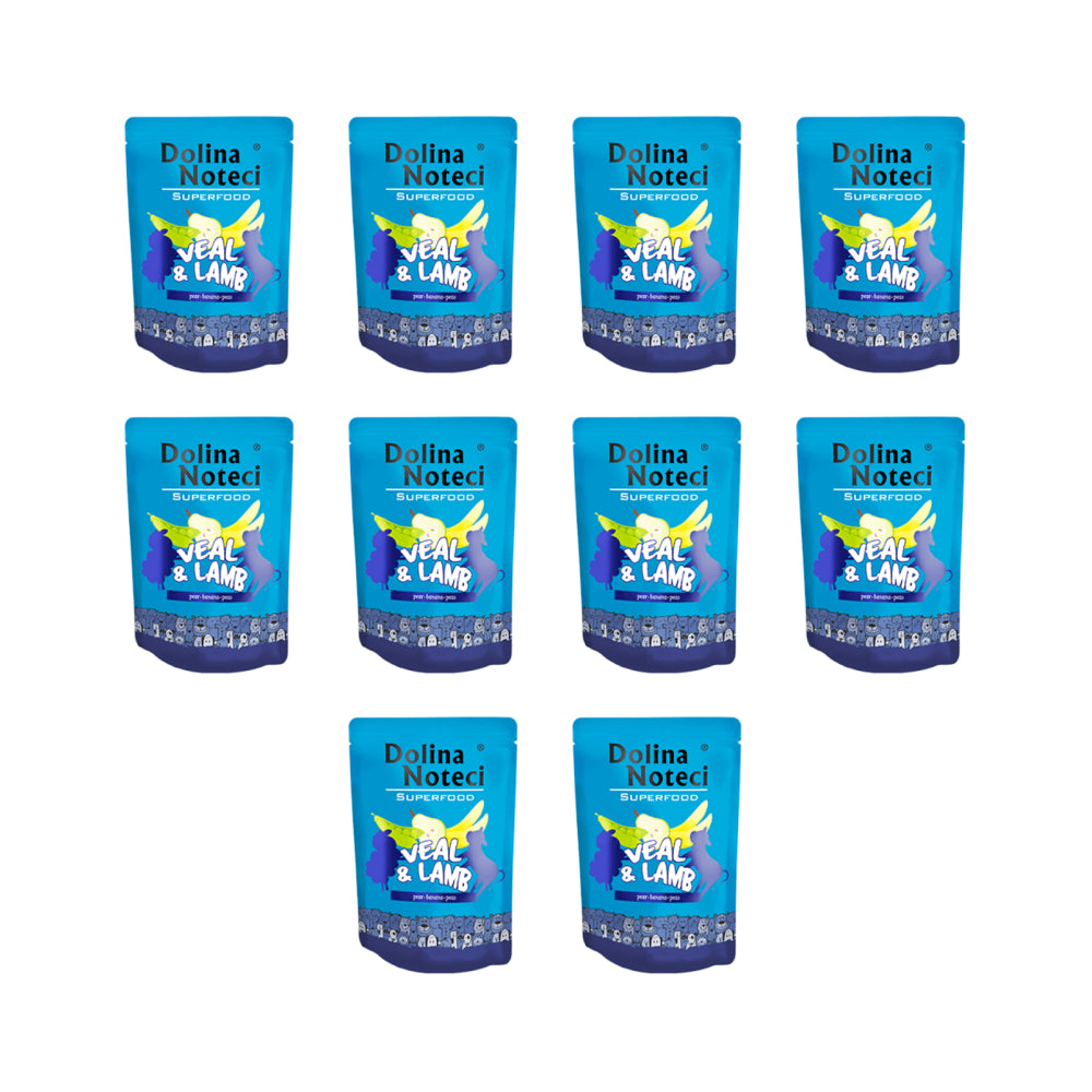 Pakiet Dolina Noteci Superfood Karma Dla Dorosłych Psów Cielęcina i Jagnięcina 10 x 300g