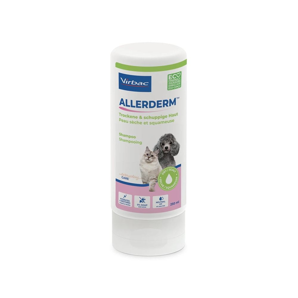 VIRBAC Allerderm szampon dla suchej i łuszczącej się skóry psów i kotów 250 ml
