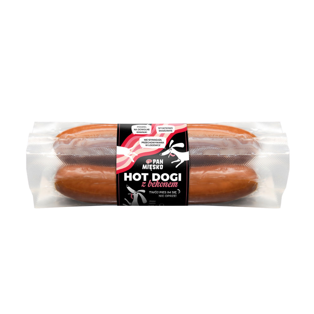 Pan Mięsko Przysmak Dla Psa Hot Dogi z Bekonem 220 g 4 sztuki