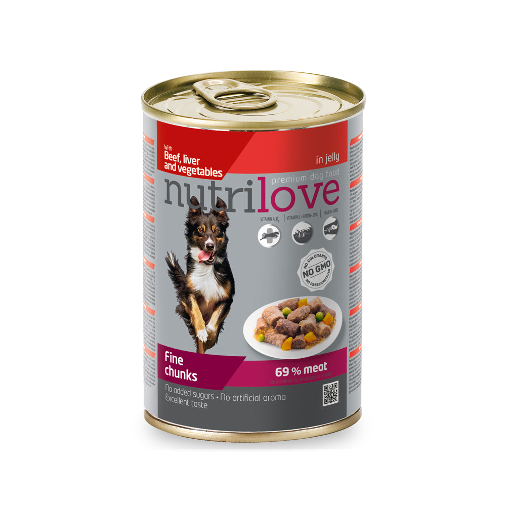 Nutrilove Kawałki Wołowiny I Wątróbki Z Warzywami W Galaretce 415 g