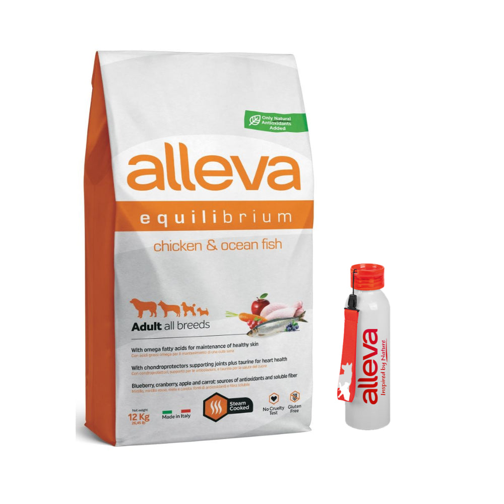 Pakiet Alleva Equilibrium Sucha Karma Dla Dorosłych Psów Średnich I Dużych Ras Z Kurczakiem 12 kg + Bidon GRATIS!