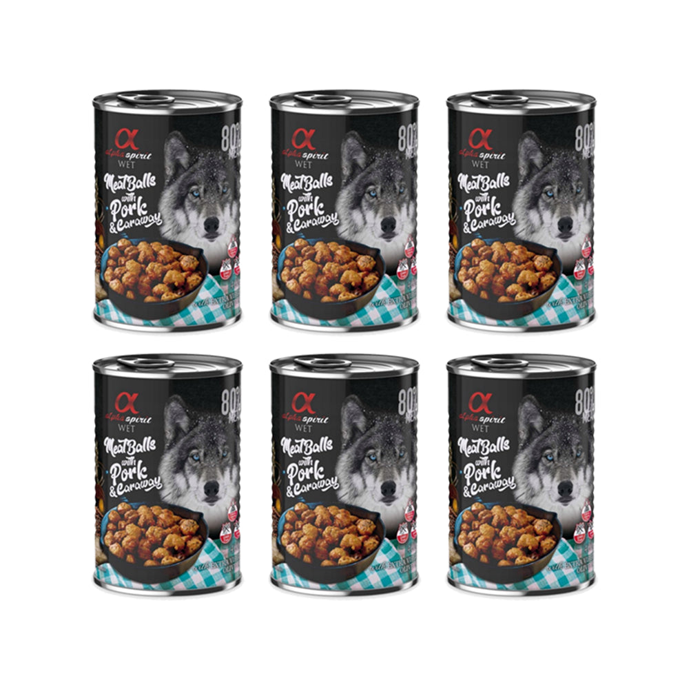 Pakiet Alpha Spirit Mięsne Klopsiki z Wieprzowiną i Kminkiem 6 x 400 g