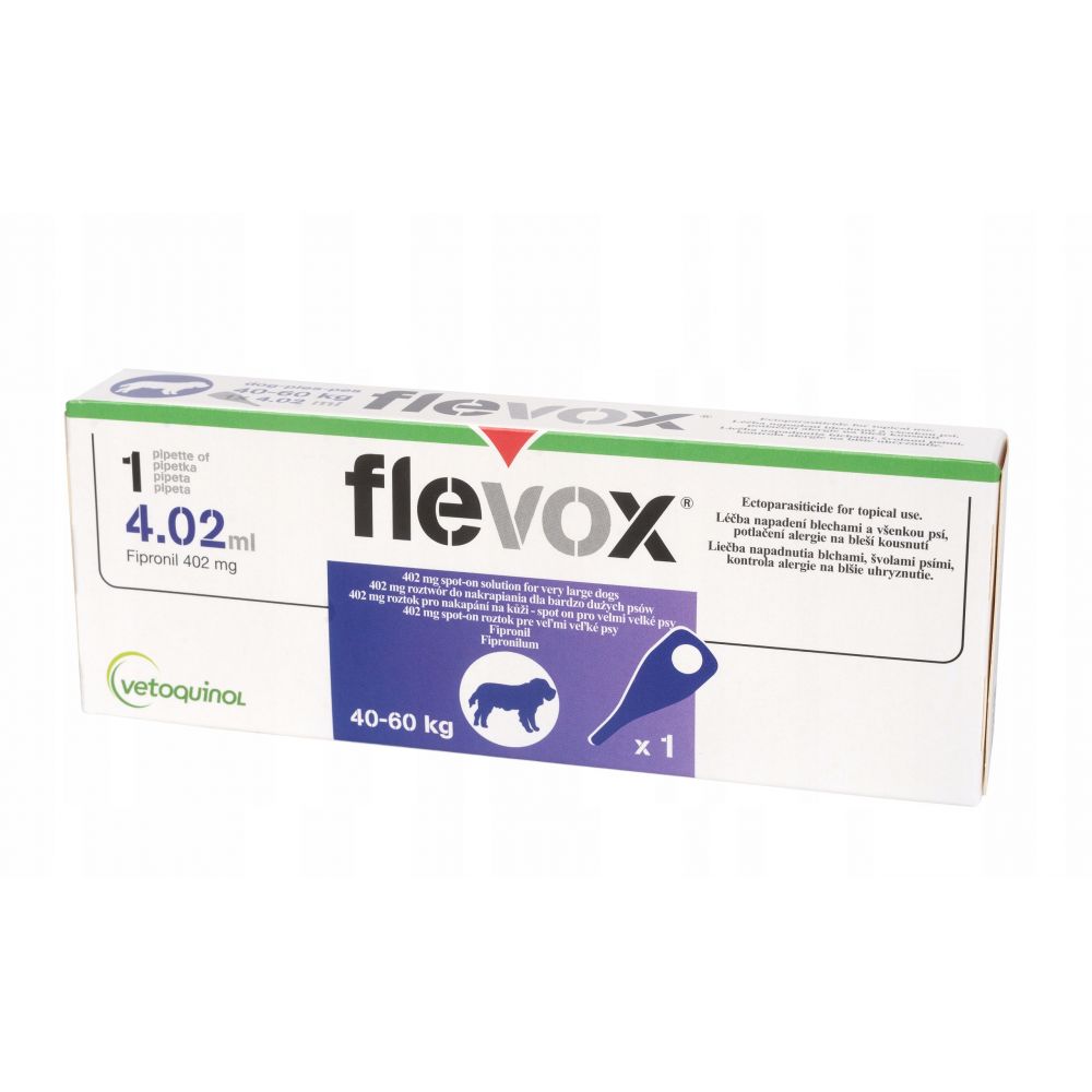 Vetoquinol Flevox 4,02 ml Preparat Na Pchły i Kleszcze Dla Dużych Psów 40 - 60 kg 1 Pipeta