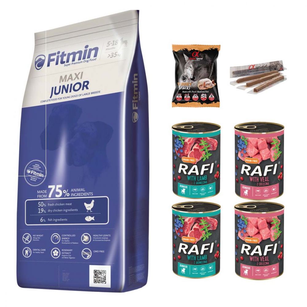 Pakiet Fitmin Maxi Junior 15 kg + 9 GRATISÓW!