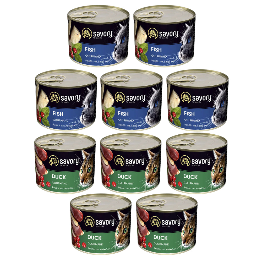 Pakiet Savory Cat Adult Karma Mokra Dla Dorosłych Kotów Mix Smaków 10 x 200 g