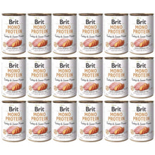 PAKIET FBA Brit Mono Protein Turkey & Sweet Potato Indyk Batat Mokra Karma Dla Psa 400 g X 18