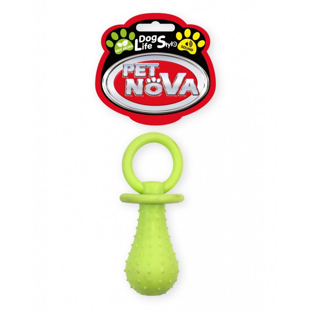 Pet Nova Dog Life Style Smoczek z Dzwonkiem Żółty o Zapachu Mięty 14 cm