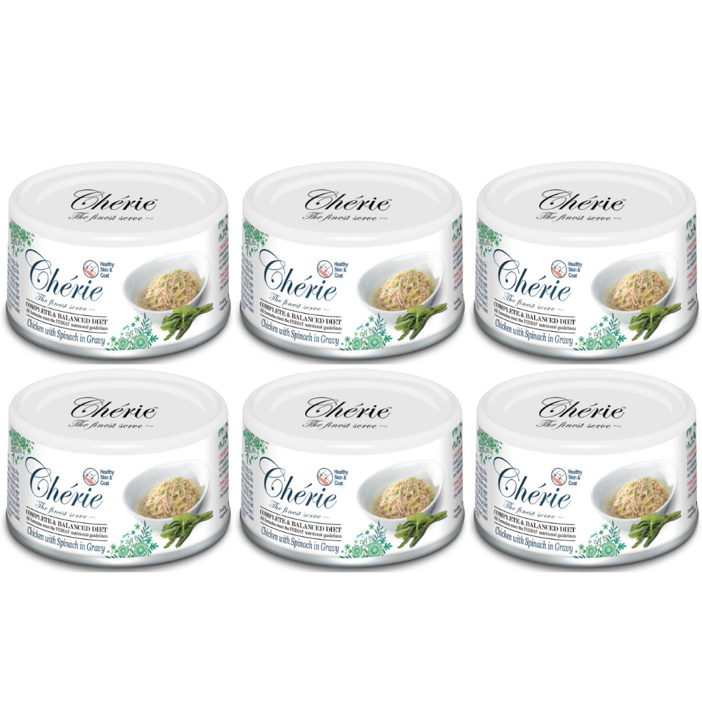 Pakiet Pettric Cherie Karma Dla Kotów Kurczak ze Szpinakiem w Sosie 6 x 80 g