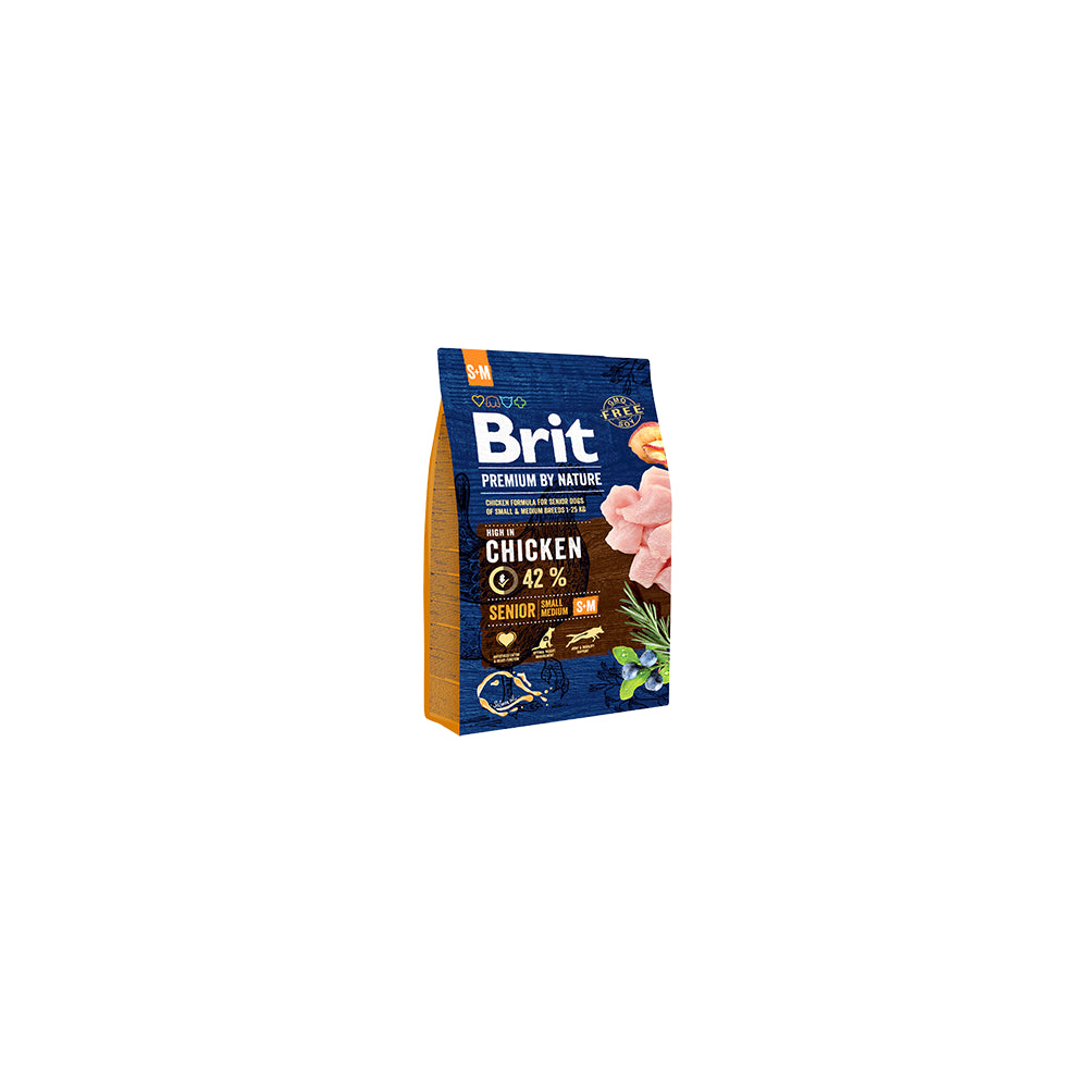 Brit Premium By Nature Chicken Senior Kurczak Karma Dla Starszych Psów Małych I Średnich Ras  S+M  3 kg