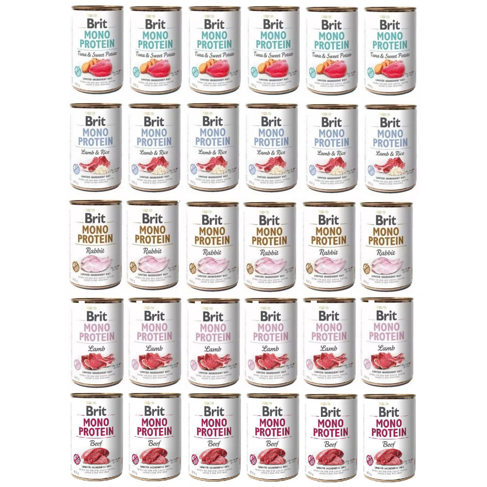 Pakiet Brit Mono Protein Mix Smaków 30 x 400 g